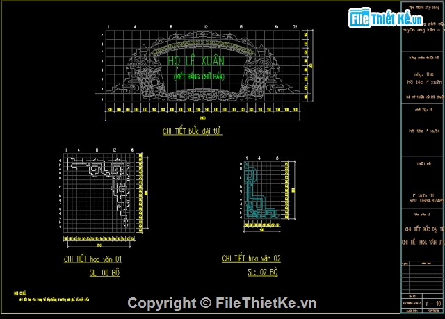 Nhà thờ họ 3 gian,Nhà thờ họ 3 gian 7.7x8.15m,Nhà thờ họ,Bản vẽ nhà thờ,Nhà thờ 3 gian,Cad nhà thờ